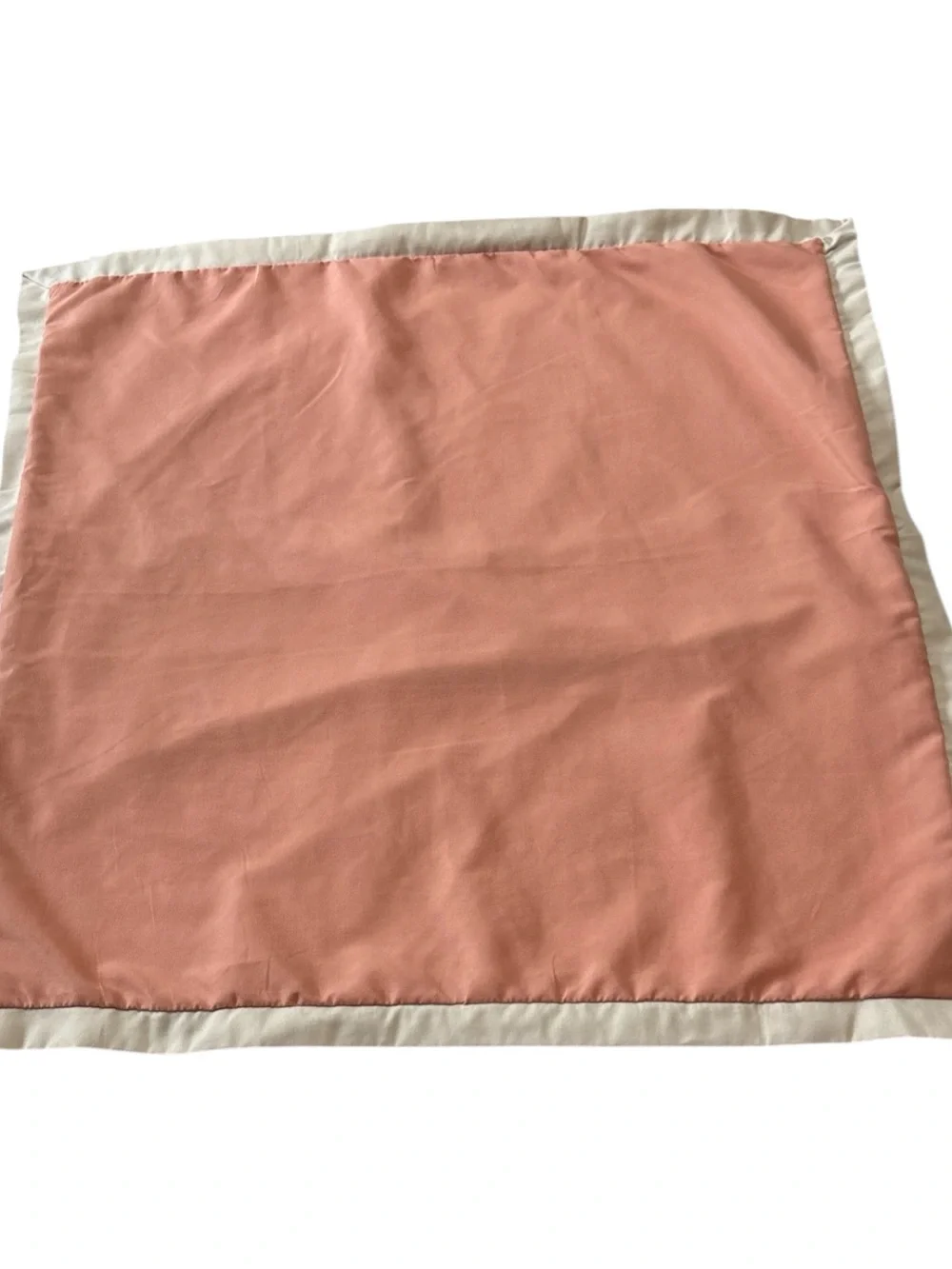 JC Penny Home Solid Coral Peach Center Pillow Sham Duel Tone Beige Border Trim